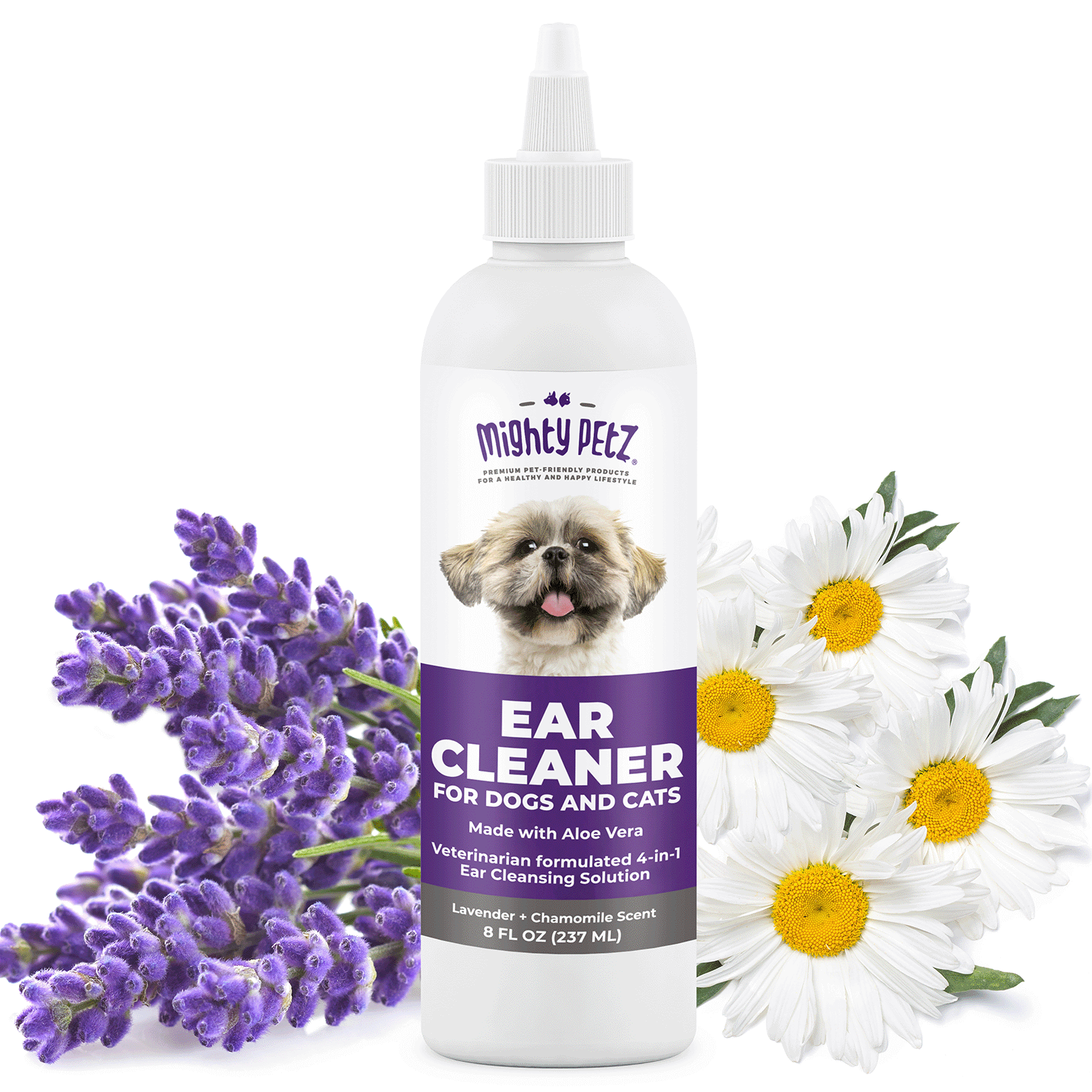 4-in-1 Dog Ear Cleaner - Cleaning Solution for Healthy Ears - Lavender-Chamomile