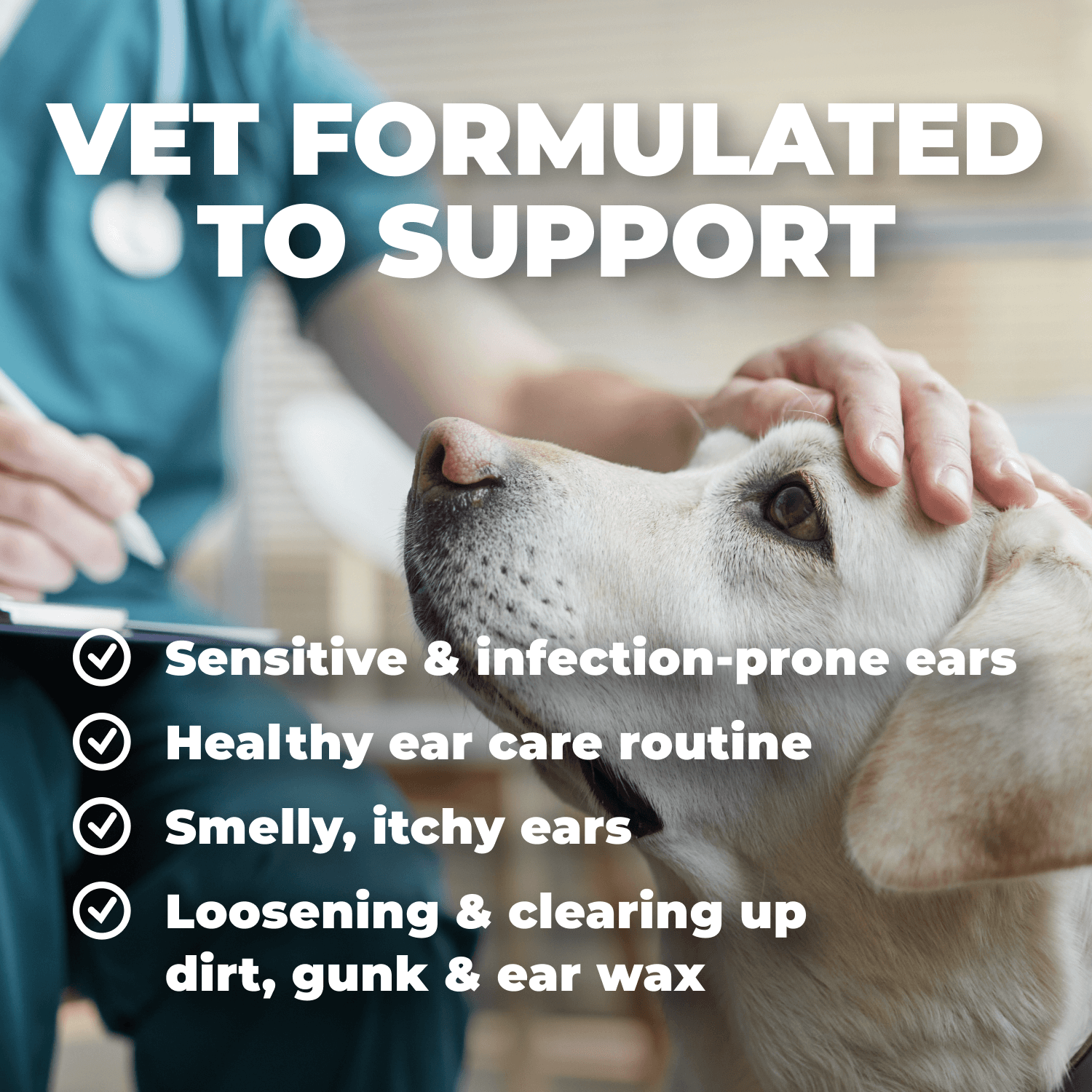 4-in-1 Dog Ear Cleaner - Cleaning Solution for Healthy Ears - Lavender-Chamomile