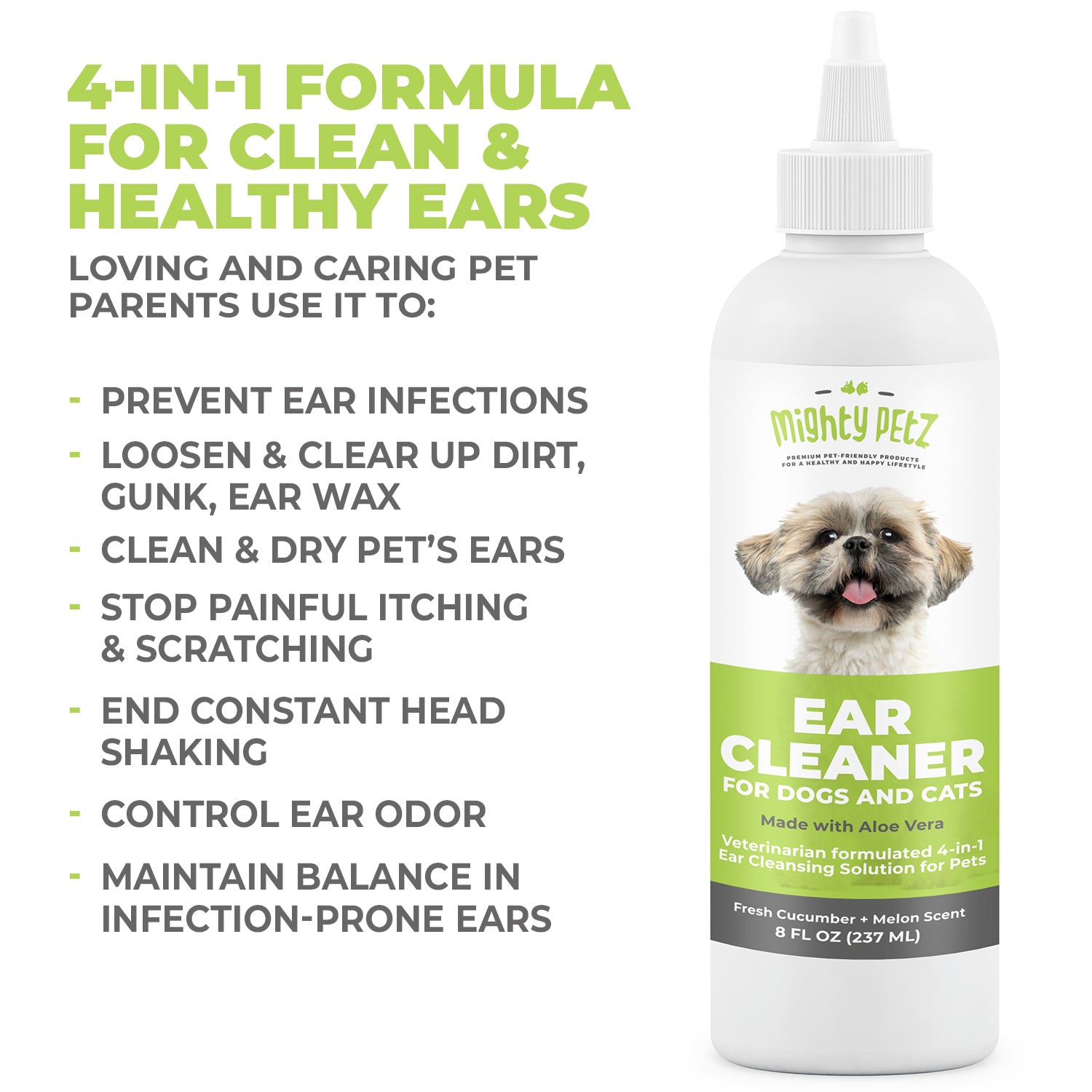 Dog Ear Cleaner - Veterinarian Formulated Solution – Mighty Petz