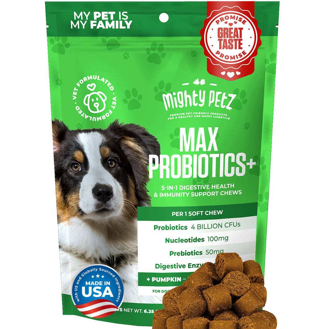 5-in-1 MAX Probiotics for Dogs - Promotes Digestive Health & Overall Immunity